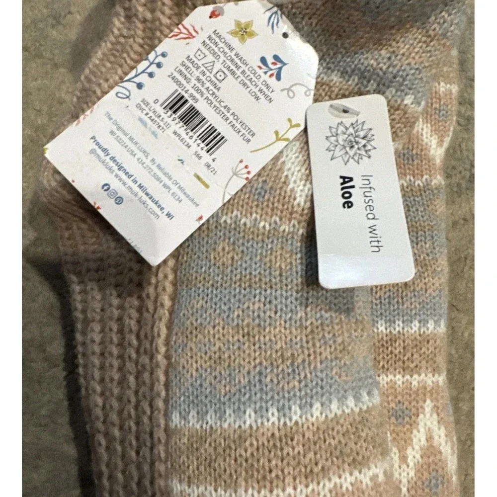 MUK‎ LUKS WOMENS CABIN SOCKS SIZE L/XL Fits Shoe Sz 8.5-11 INFUSED WITH ALOE New